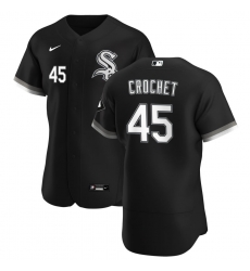 Men Chicago White Sox 45 Garrett Crochet Men Nike Black Alternate 2020 Flex Base Player MLB Jersey