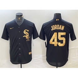 Men Chicago White Sox 45 Michael Jordan Black Cool Base Stitched Jersey