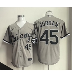 Men Chicago White Sox  45 Michael Jordan Grey Cool Base Stitched Jersey