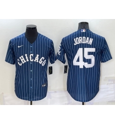 Men Chicago White Sox 45 Michael Jordan Navy Cool Base Stitched Jersey