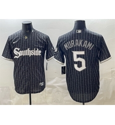 Men Chicago White Sox  5 Munetaka Murakami Black 2021 City Connect Cool Base Stitched Jersey
