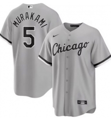 Men Chicago White Sox Nike #5 Gray Alternate Limited Jersey Murakami Munetaka Men Chicago White Sox Nike #5 Gray Alternate Limited Jersey Murakami Munetaka