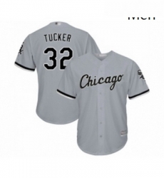 Mens Chicago White Sox 32 Preston Tucker Replica Grey Road Cool Base Baseball Jersey 