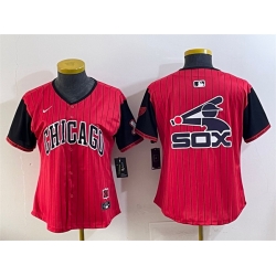 Women Chicago White Sox Team Big Logo Red Black 2025 City Connect Limited Stitched Baseball Jersey 003