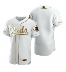 Cincinnati Reds Blank White Nike Mens Authentic Golden Edition MLB Jersey