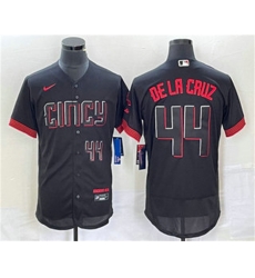 Men Cincinnati Reds 44 Elly De La Cruz Number Black 2023 City Connect Flex Base Stitched Baseball Jersey3