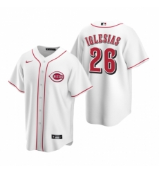 Mens Nike Cincinnati Reds 26 Raisel Iglesias White Home Stitched Baseball Jersey