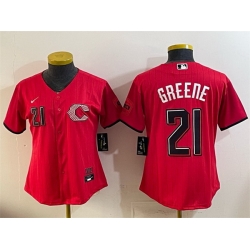 Women Cincinnati Reds  21 Hunter Greene Red 2026 City Connect Stadium Stitched Baseball Jersey