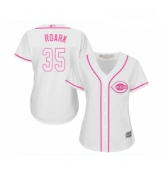 Womens Cincinnati Reds 35 Tanner Roark Authentic White Fashion Cool Base Baseball Jersey 