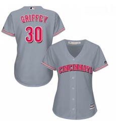 Womens Majestic Cincinnati Reds 30 Ken Griffey Authentic Grey Road Cool Base MLB Jersey