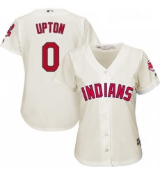 Womens Majestic Cleveland Indians 0 BJ Upton Replica Cream Alternate 2 Cool Base MLB Jersey 