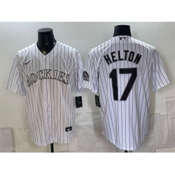 Men Colorado Rockies  17 Todd Helton White Home Stitched Baseball Jersey