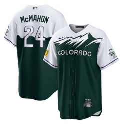 Men Colorado Rockies 24 Ryan McMahon 2022 Green City Connect Stitched Baseball Jerseys