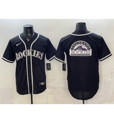 Men Colorado Rockies Team Big Logo 2026 Fashion Replica Black Out Stitched Baseball Jersey Men Colorado Rockies Team Big Logo 2026 Fashion Replica Black Out Stitched Baseball Jersey