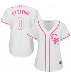 Womens Majestic Colorado Rockies 0 Adam Ottavino Replica White Fashion Cool Base MLB Jersey 