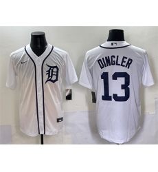 Men Detroit Tigers 13 Dillon Dingler Cool Base Stitched Baseball Jersey