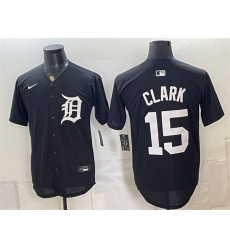 Men Detroit Tigers  15 Max Clark Black 2026 Cool Base Stitched Baseball Jersey