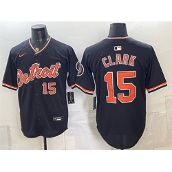 Men Detroit Tigers  15 Max Clark Black Alternate 2026 Cool Base Stitched Baseball Jersey