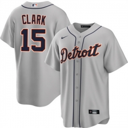Men Detroit Tigers  15 Max Clark Grey 2026 Road Stitched Baseball Jersey