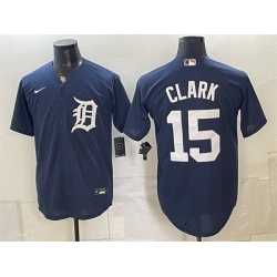 Men Detroit Tigers  15 Max Clark Navy 2026 Cool Base Stitched Baseball Jersey