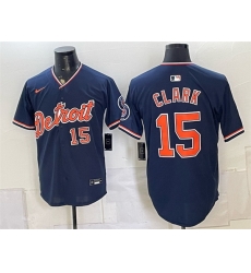 Men Detroit Tigers 15 Max Clark Navy Alternate 2026 Cool Base Stitched Baseball Jersey Men Detroit Tigers 15 Max Clark Navy Alternate 2026 Cool Base Stitched Baseball Jersey
