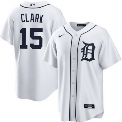Men Detroit Tigers  15 Max Clark White 2026 Cool Base Stitched Baseball Jersey