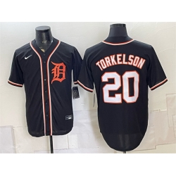 Men Detroit Tigers  20 Spencer Torkelson Black 2026 Fashion Replica Black Out Stitched Baseball Jersey