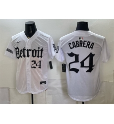 Men Detroit Tigers  24 Miguel Cabrera 2026 White  Motor Gothic Edition  Vapor Premier Limited Stitched Baseball Jersey