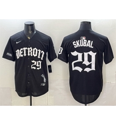 Men Detroit Tigers 29 Tarik Skubal 2026 Black Motor Gothic Edition Vapor Premier Limited Stitched Baseball Jersey Men Detroit Tigers 29 Tarik Skubal 2026 Black Motor Gothic Edition Vapor Premier Limited Stitched Baseball Jersey