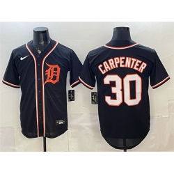 Men Detroit Tigers  30 Kerry Carpenter 2026 Fashion Replica Black Out Stitched Baseball Jersey