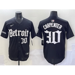 Men Detroit Tigers 30 Kerry Carpenter Black  27Motor Gothic Edition 27 Vapor Premier Limited Stitched Baseball Jersey