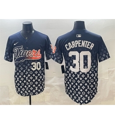 Men Detroit Tigers 30 Kerry Carpenter Navy With Patch Vapor Premier Limited Stitched Baseball Jersey