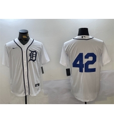 Men Detroit Tigers 42 Jackie Robinson White Cool Base Stitched Baseball Jersey