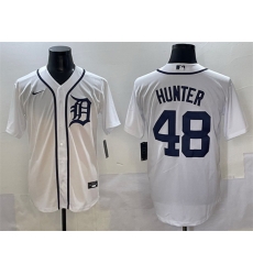 Men Detroit Tigers 48 Brant Hurter White Cool Base Stitched Baseball Jersey