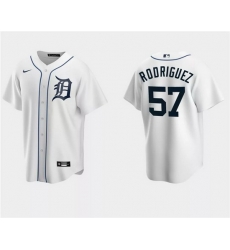 Men Detroit Tigers 57 Eduardo Rodriguez White Cool Base Stitched Jersey