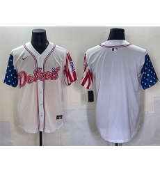 Men Detroit Tigers Blank White 2025 Memorial Day Vapor Premier Limited Stitched Baseball Jersey