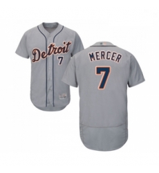 Mens Detroit Tigers 7 Jordy Mercer Grey Road Flex Base Authentic Collection Baseball Jersey