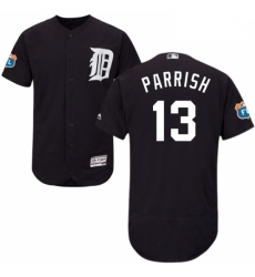 Mens Majestic Detroit Tigers 13 Lance Parrish Navy Blue Alternate Flex Base Authentic Collection MLB Jersey