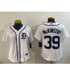 Women Detroit Tigers 39 Zach McKinstry White Cool Base Stitched Baseball Jersey 