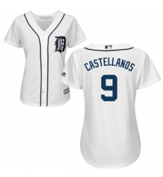 Womens Majestic Detroit Tigers 9 Nick Castellanos Replica White Home Cool Base MLB Jersey