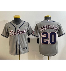 Youth Detroit Tigers 20 Spencer Torkelson Grey Cool Base Stitched Baseball Jersey Youth Detroit Tigers 20 Spencer Torkelson Grey Cool Base Stitched Baseball Jersey