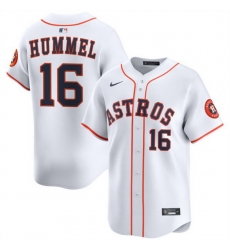 Men Houston Astros 16 Cooper Hummel White 2025 Home Limited Stitched Baseball Jersey