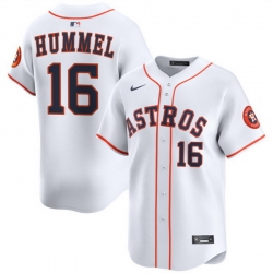 Men Houston Astros 16 Cooper Hummel White 2025 Home Limited Stitched Baseball Jersey