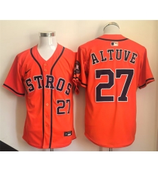 Men Houston Astros 27 Jose Altuve Orange Limited Stitched Jersey