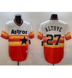 Men Houston Astros 27 Jose Altuve Orange Rainbow Cool Base Stitched Jersey