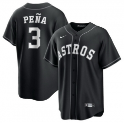 Men Houston Astros 3 Jeremy Pena Black Lights Out Limited Stitched Baseball Jersey
