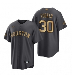 Men Houston Astros 30 Kyle Tucker 2022 All Star Charcoal Cool Base Stitched Baseball Jersey