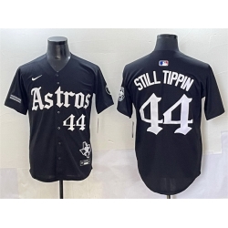 Men Houston Astros 44 Still Tippin Black Gothic  27Houston Born Barrio Raised 27 Limited Stitched Baseball Jersey