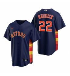 Mens Nike Houston Astros 22 Josh Reddick Navy Alternate Stitched Baseball Jerse