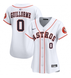 Women Houston Astros 0 Luis Guillorme White Home Limited Stitched Baseball Jersey 001 Women Houston Astros 0 Luis Guillorme White Home Limited Stitched Baseball Jersey 001